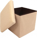 Libbi Lou Cream Teddy Boucle kokkupandav jalahoob/toolikast | 38 x 38 x 38 cm | Toolikast koju, kontorisse v&otilde;i magamistuppa | Salvestusruum kuni 20 kg (kreemikas)