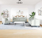 Fasba Diivan Set Hellgrau Samt, Polstersofa Moderne Relax-Couch f&uuml;r Wohnzimmer Schlafzimmer Hobbyraum3385867