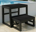 Step Stool 2 Levels 3-in-1 veekindel HDPE Stool 2 Levels Foldable for Adults and Children Toetab kuni 230 kg Footstool Foldable Two Steps for Bathroom, Kitchen, Children's Room, Black