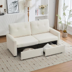 3-kohaline diivan, v&auml;ike diivan, 2-kohaline elutoa diivan sahtlitega, panipaik, funktsionaalne, sobib koju, kontorisse, v&auml;ikestesse ruumidesse (elevandiluu)