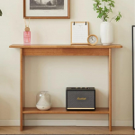 JOSIAHCQ konsoollaud puidust riiulitega &otilde;huke konsoollaud koridorilaud kohvilaud &uuml;he riiuliga diivani taha elutuppa (100 x 20 x 75,5 cm / 39,4 x 7,9 x 29,7 tolli)