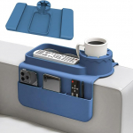 Couch-Getr&auml;nkehalter, Silikon, rutschfest, mit zwei Seitentaschen, blaues Anti-Versch&uuml;tten, Sofa-Arm-Getr&auml;nkehalter, gro&szlig;e Speicherkapazit&auml;t, Couch-Arm-Tablett f&uuml;r Tasse, Telefon, Tablet