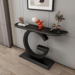 Konsolentisch aus Kunstmarmor mit Metallrahmen, Elegante Flur- und Wohnzimmerm&ouml;bel