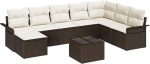 Rantry 8-teiliges Garten-Sofa-Set mit Kissen Graues Poly-Rattan Gartenlounge Model3345488