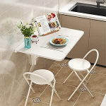 Zdlopteron 18 mm MDF seina kokkupandav laud terasraamiga, ainult 10 cm kitsas kokkupandav, 80 x 58 cm t&ouml;&ouml;pind, tugev s&ouml;&ouml;gilaud laud 2 inimesele, k&ouml;&ouml;k, elutuba (ainult laud)