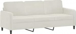 vidaXL 3-kohaline diivan, Lounge diivan diivan koos k&auml;etugede seljapatjadega, elutoa diivan disain diivan metallist raamiga, istumis m&ouml;&ouml;bel kolmekohaline, kreemjas sametne