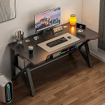 M&auml;ngulaua, suur kontorilaud ja t&ouml;&ouml;koht, kaasaegne K-raam disain, tugevad metalljalad, 100 x 60 x 74 cm, sobib ideaalselt m&auml;ngude ja kodukontori jaoks.