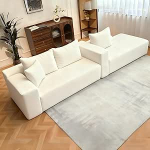 4 inimese kondita diivan diivanid, elutoa diivan, modulaarne diivan n&ouml;&ouml;rdiivan magamisfunktsiooniga, pilvede diivan nurgas diivan, L-kujuline, mugav XXL, l&otilde;&otilde;gastav diivan elutuppa (valge)