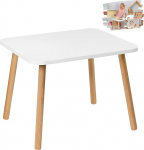 PlayPals Furniture Children's Table, Children's Table, White, Wooden Table for Children's Room, 50 x 70 x 46 cm, Gift for Children Aged 2, 3, 4, 5, 6, 7 Years, Self-Assembly Furniture - Table for