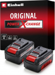 Einhell PXC Twin Pack 4.0 Ah Power X-Change Volks.Battery (Li-Ion, 18 V, 2 x 4.0 Ah, sobib k&otilde;ikidele PXC seadmetele, proaktiivne akujuhtimine, situatsioonile kohandatud laadimists&uuml;klid).