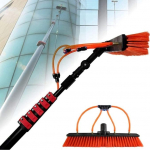 Window Cleaner with Telescopic Handle, Photovoltaic Cleaning, 3.6 m - 11 m Telescopic Rod, Water-Guiding, Telescopic Washing Brush, Window Cleaner, Solar Panel, Solar Photovoltaic Panel Cleaning Brush