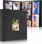 DazSpirit Large Photo Album Slip-in Album for 600 Photos (10 x 15 cm) - Linen Bound, Personalisable, Ideal for Family, Weddings, Travel & Baby Memories, Photo Book for Slip-in, Black