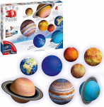 Ravensburger 11668 planeedis&uuml;steemi 3D-puzzle lastele alates 7. eluaastast, 8 puzzle-palli planeedid p&auml;ikeses&uuml;steemi mudelina koos plakatiga, mudeli valmistamine ilma liimimata.