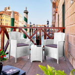 Dmora - Outdoor Lounge Set Jupiter Garden Set with Cushions Rattan Look Indoor Lounge Set 100% Made in Italy White