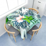 Morbuy Square Tablecloths, Plant Leaves Pattern Tablecloth, Waterproof, Lotus Effect, Kitchen Tablecloth, Wipe-Clean Tablecloth for Restaurant, Garden, Outdoor (200 x 200 cm, Pink Flowers)