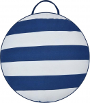 Sleepdown Decorative Round Cushion Nautical Stripe Filled Water Resistant Cotton Garden Furniture Outdoor Bench Sofa Navy Blue 5056557502981