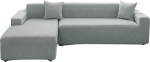 Mingfuxin Sectional Couch Covers, Thick Stretch Sofa Slipcovers, L-Shaped Corner Sofa Cover, Chaise Lounge Protector with 2 Pillow Cases for L-Type Sofas and Couches (3-Seater + 3-Seater)