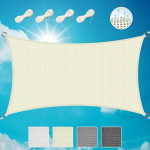 Sol Royal SolVision HS9 Ristk&uuml;likukujuline markiis 2 x 4 m, HDPE, hingav ja UV-kaitsega p&auml;ikesekaitse terrassile, r&otilde;dule, basseini ja aeda, markiis 200 x 400 cm, varjudega v&otilde;rk, kreemikas v&auml;rvus