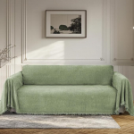 BellaHills Wasserdichter Sofabezug, 3-Sitzer, Chenille, L-Form, Sofa-Schonbezug f&uuml;r Sektionalsofa, rutschfeste Ecksofabez&uuml;ge f&uuml;r 3-Kissen-Sofa, haustierfreundlich, M&ouml;belschutz, 180 x 300 cm, Gr&uuml;n