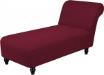 Lounge Chaise Slipcover Stretch diivan kate elutoa siseruumide jaoks Armless Chaise Lounge padi kaitsev kate lemmikloomadele (Burgundia)