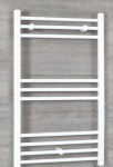 Turkish Zone White Flat Heated Towel Rail 500mm Wide x 700mm High