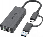 USB C Ethernet adapter, WAVLINK 2.5G USB LAN adapter, &uuml;hildub s&uuml;learvutiga, arvutiga Windows 7/8/10, XP, Vista, Mac OS 10.6 v&otilde;i uuemaga.