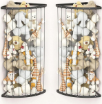 Pehme m&auml;nguasjade hoiunurk, metallist pehmed m&auml;nguasjad, reguleeritav riiul, lastetuppa, m&auml;ngutuppa, magamistuppa (2 tk, must)