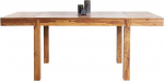 Invicta Interior Pure Solid Dining Table 120-200 cm Sheesham Solid Wood Extendable Wooden Table Kitchen Table with Attachment Plates