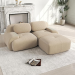 2-3-kohaline diivan, diivan Cord kangas elutuppa, koju, kontorisse, lihtne kokkupanek (beež, B-(2 istekohta + 1 jakk)