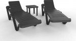 Resol Andorra Master komplekt 2 terrassitooli ja 1 k&uuml;ljelauaga, reguleeritava seljatoega, UV-kaitsega aiam&ouml;&ouml;bel, antratsiitne