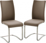 Robas Lund Schwinger Arco 2 tk komplekt - Raam: roostevaba teras - Viide: kunstnahk cappuccino - M&otilde;&otilde;tmed B/H / S: umbes 43x103x52 cm