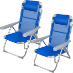 Aktive 62266 - 2 lamamistoolist koosnev pakk rannale, aeda, terrassile v&otilde;i telkimiseks, m&otilde;&otilde;tmed 48 x 60 x 90 cm, k&otilde;rgus 28 cm, kerge, 5 positsiooniga, sisaldab kandek&auml;epidet.