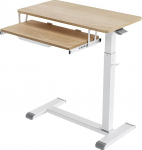 Fydeamer 68 &times; 50cm Mobile Standing Desk mit Tastaturablage, H&ouml;henverstellbar Computertisch (72-109 cm), Beistelltisch Krankenhausbetttisch Ergonomisch f&uuml;r Homeoffice Wohnzimmer (Oka)