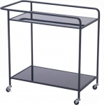 V&auml;ike teelaud Kaasaegne klaasist konsoolne diivanilaud kahe tasandiga elutoa ja magamistoa k&uuml;lgkapp, 3 v&auml;rvi, 28 x 15 x 27 tolli (v&auml;rv : D) (must)