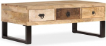 vidaXL soliidne mangopuidust kohvilaud 3 sahtliga 90x50x35cm Kodum&ouml;&ouml;bel