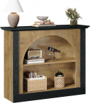 Tribesigns Konsolentisch mit 3 Ablagen, 110 &times; 30 &times; 90 cm, Schmaler Flurtisch Sofatisch mit Stauraum f&uuml;r Diele, Flur, Wohnzimmer, Braun und Schwarz