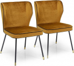 Kare Irina Design Chairs Set of 2 Dining Room Chairs Lounge Chairs Curry Yellow 50 x 57 x 83 cm