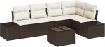 Model3347068 5-osaline aia diivan komplekt koos pehmendusega Grey Poly Rattan Garden Lounge