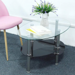 Elutoa laud Karastatud klaasist kaasaegne kohvilaud 90 x 50 x 43 cm (L&auml;bipaistev/must)