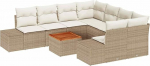 Gartensofa-Set mit Kissen 9 tk Beige Poly-Rattan Gartenm&ouml;bel Model3347939