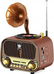 Runus J-190 Retro raadio v&auml;ike AM/FM/SW, nostalgiline raadio akuga 1800 mAh, kohverraadio Bluetooth 6.0-ga, toetab USB/TF/AUX funktsiooni, suur 5W k&otilde;lar kontorisse koju.