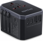 EPICKA reisiadapter kogu maailmas, universaalne reisipistiku adapter 30 W, rahvusvaheline pistikupesa adapter 3 USB-C, 2 USB-A, reisiadapter Saksamaale, USA-le, &Uuml;hendkuningriigile, Jaapanile, Taisse, Austraaliasse TA-105C