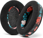 WC PadZ Velour - Wicked Cushions k&otilde;rvapadjad - &uuml;hilduvad Audio Technica, HyperX, SteelSeries Arctis ja teistega - eriti paksud - suur avaus - pehme m&auml;luvaht | Must lilleline