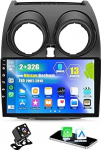 Android 13 autoraadio 9-tolline Nissan Qashqai J10 2007-2016, 2DIN, sobib Apple Carplay Android autole Bluetooth FM RDS navigatsiooniga GPS WiFi roolijuhtimine tagurduskaameraga 2+32G