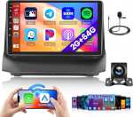 Hikity 2G 64G Android 15 autoraadio Ford Fiesta MK6 2009-2017 juhtmevaba Carplay Android autole, 9-tolline puuteekraaniga autoraadio koos GPS-navigatsiooniga Bluetooth WiFi RDS FM MIC tagurdekaameraga