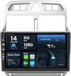 6G+128G - Android 14 autoraadio sobib Peugeot 307 SW CC (2002-2013) - Wireless Carplay/Android Car - Kaamera ja mikrofon - IPS 9-tolline 2 DIN - DSP roolijuhtimine WiFi DAB Fast Boot 360 kaamera