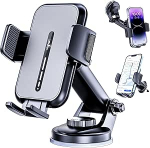 volport mobiiltelefoni hoidja auto, universaalne 3-in-1 autohoidja armatuurlauale, tuuleklaasi ventilatsioon, &uuml;he nupuga vabastamine, 360&deg; p&ouml;&ouml;ratav, &uuml;hildub mobiiltelefoni &uuml;mbrise, popsocket'i, rahakoti, s&otilde;rmusega