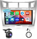 [6G+128G] 8-tuumaline autoraadio Toyota Yaris/Vizi 2005-2011 juhtmevaba Carplay Android autoga, Hodozzy autoraadio 9-tolline puuteekraan Bluetooth GPS navigatsiooniga WiFi USB DSP FM / RDS raadio koos tagantj&auml;rgi