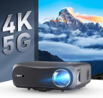 4K Smart p&auml;evavalgus n&auml;htav projektor 5G WiFi Bluetooth, 1250 ANSI luumenit Native 1080P HD Outdoor filmiprojektor, Android TV traadita projektor rakendustega 4D Keystone, Zoom, kodukino m&auml;ngud 200 tolliga