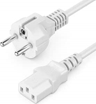 deleyCON 20 m IEC toitejuhe toitejuhe IEC toitejuhe Kaitsekontakt pistiku t&uuml;&uuml;p F (CEE 7/4) ja IEC &uuml;hendus C13 pistikupesa PC arvuti monitor printer projektor - Valge